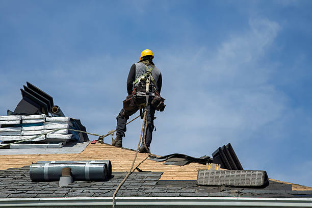 Professional Metal Roofing technician working in Rhome, TX